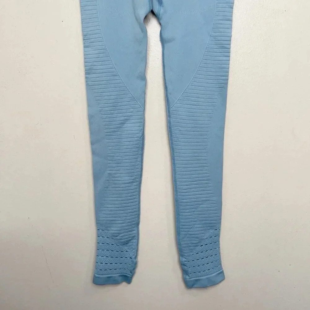 Gymshark Womens Xsmall Seamless Energy Malibu Blue Leggings - Picture 7 of 9